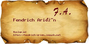 Fendrich Arián névjegykártya